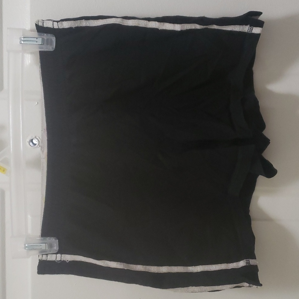 Faded Glory- black shorts with white stripes, size L